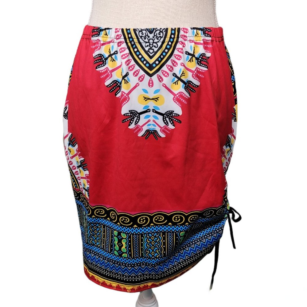 Women's Tribal design Skirt Red, Blue, multi.  EUC